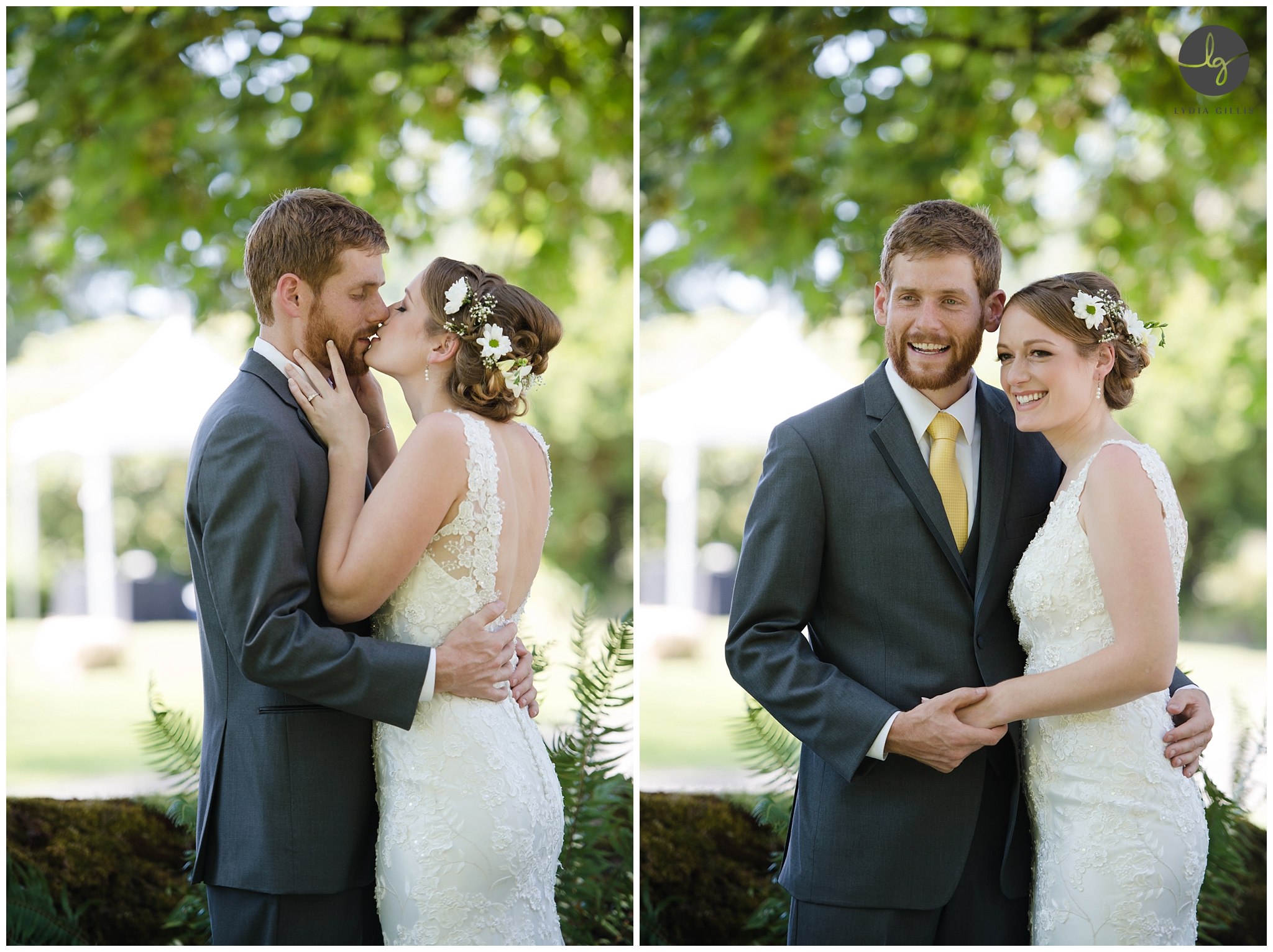 Outdoor wedding picture of bride and groom | Lydia Gillis Photography 