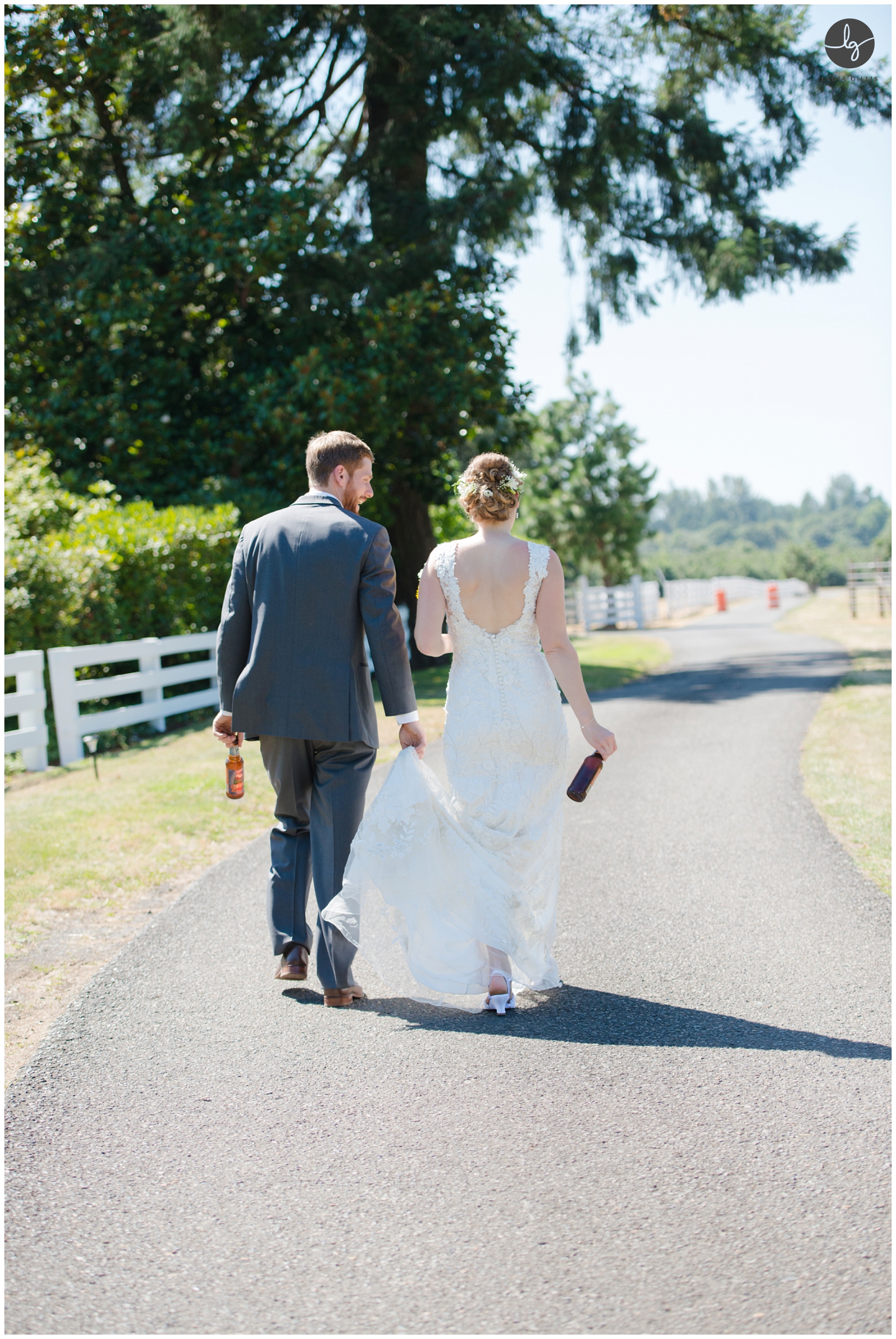 Mckenzie Oak Ranch Wedding, Outdoor wedding picture of bride and groom | Lydia Gillis Photography 