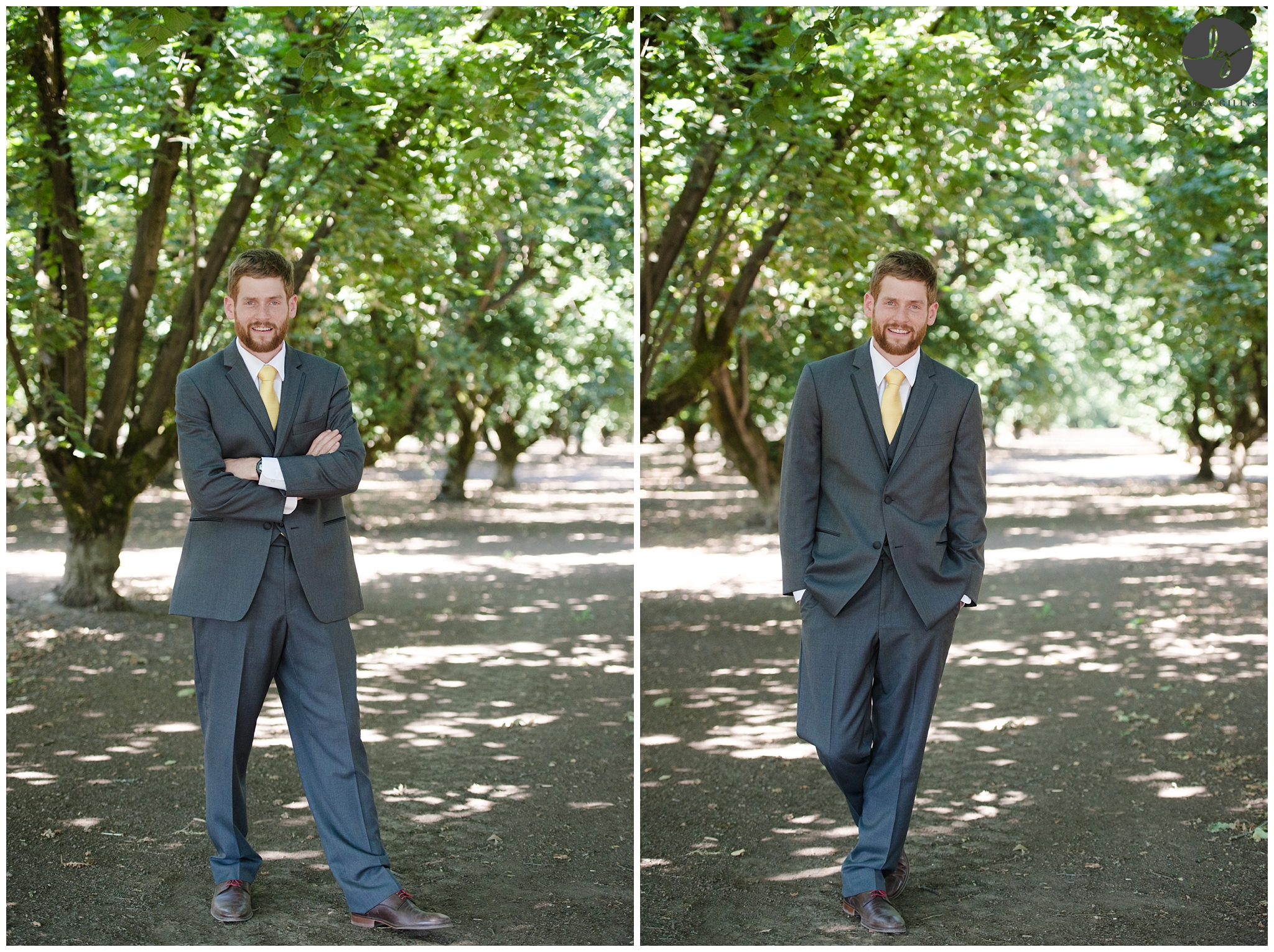Outdoor wedding picture of groom | Lydia Gillis Photography 