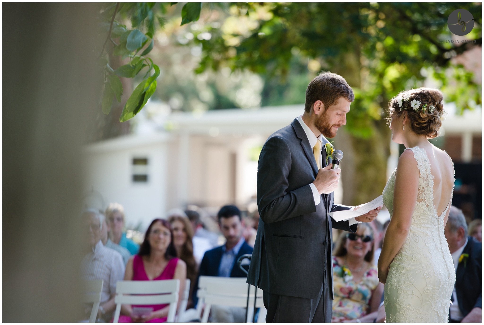Outdoor wedding ceremony photo | Lydia Gillis Photography 