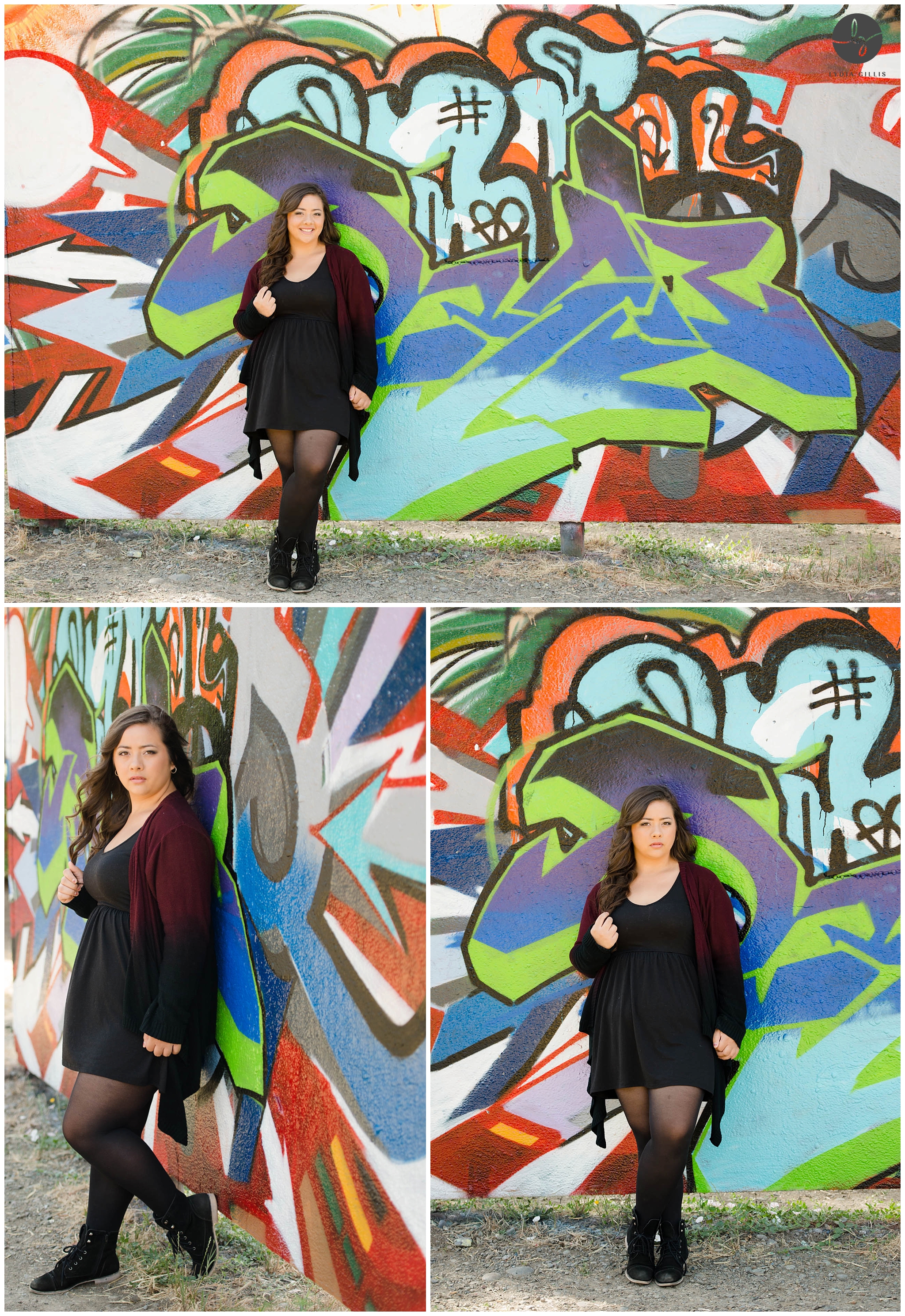 graffiti wall photos, senior portraits, eugene senior photos | Lydia Gillis Photography