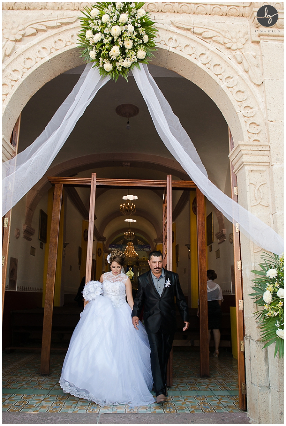 Destination Wedding Photographer , bride and groom at church