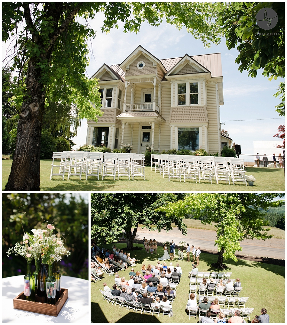 Oregon back yard wedding. The Ceremony