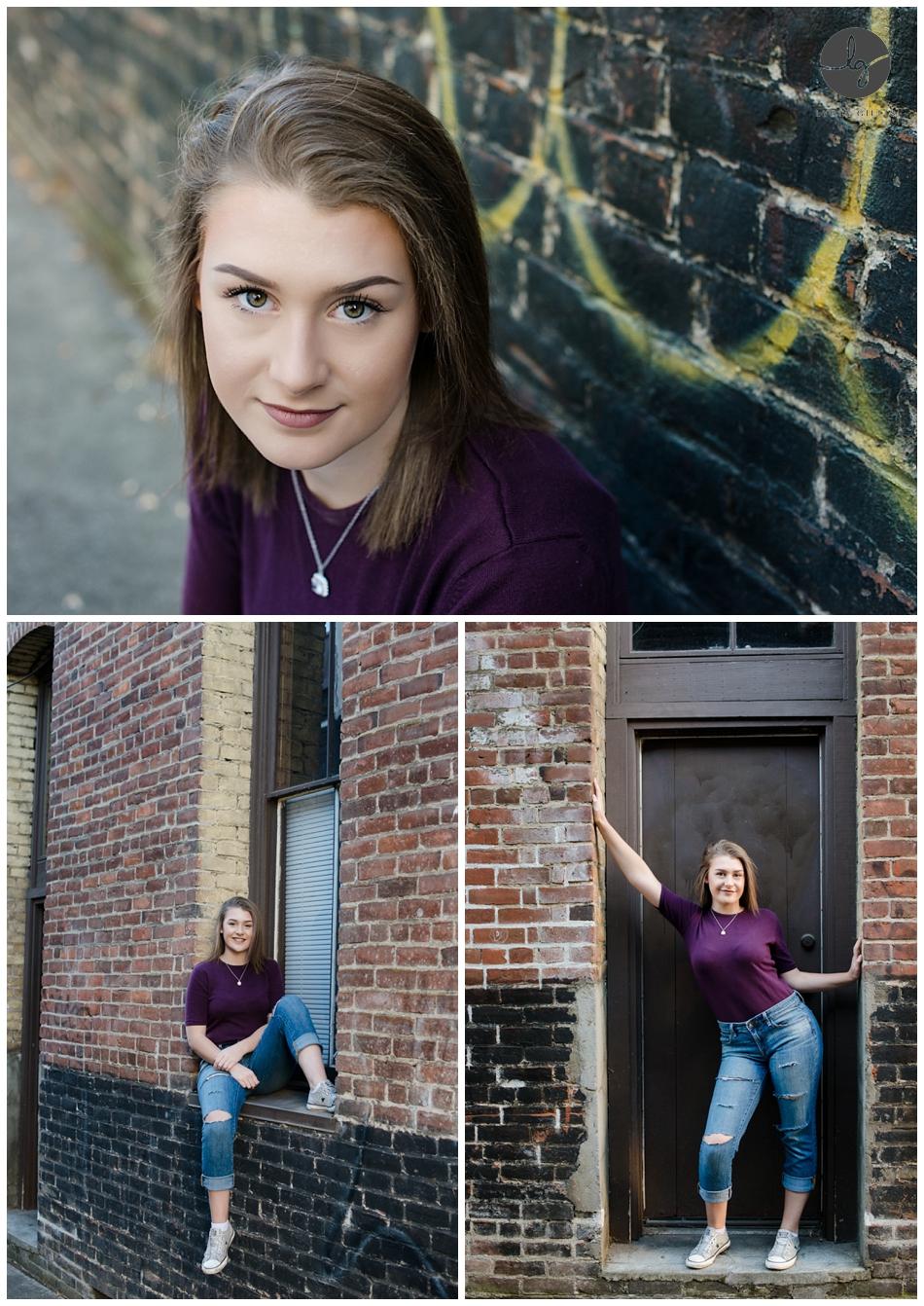 Urban senior pictures in downtown Eugene