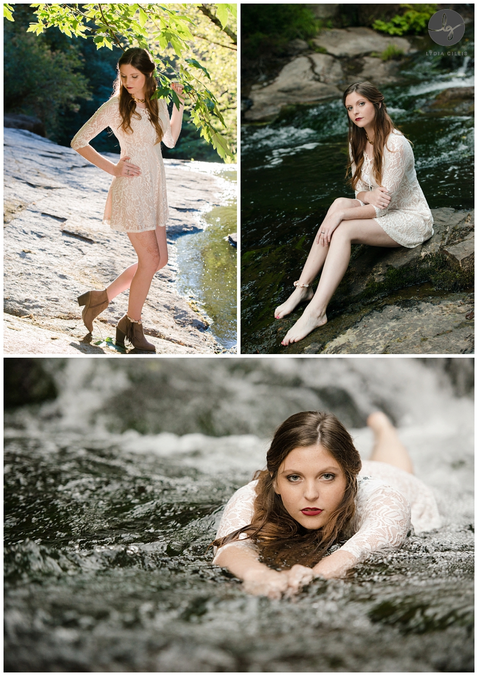 Waterfall senior pictures 
