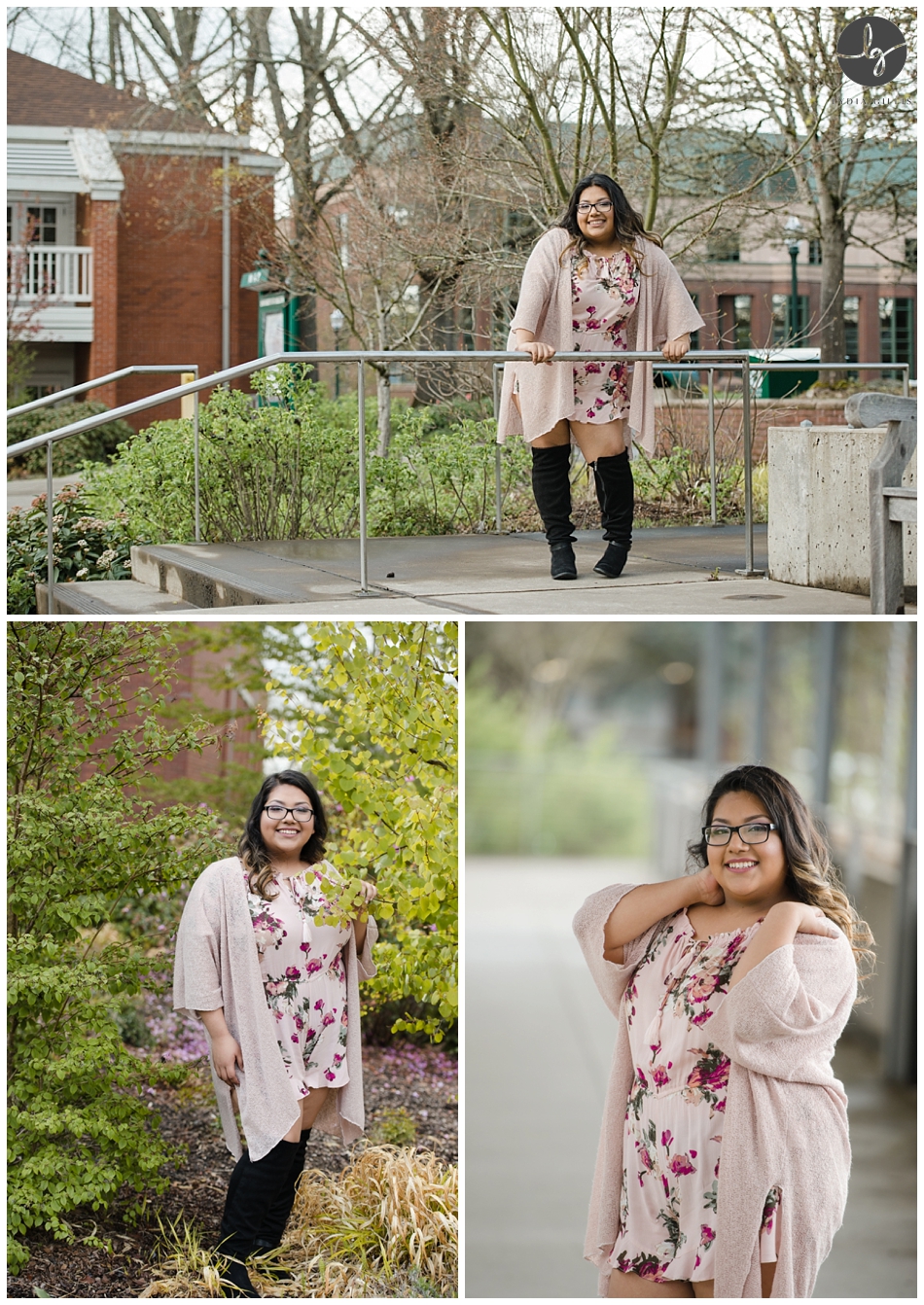 Senior model photo session at University of Oregon 