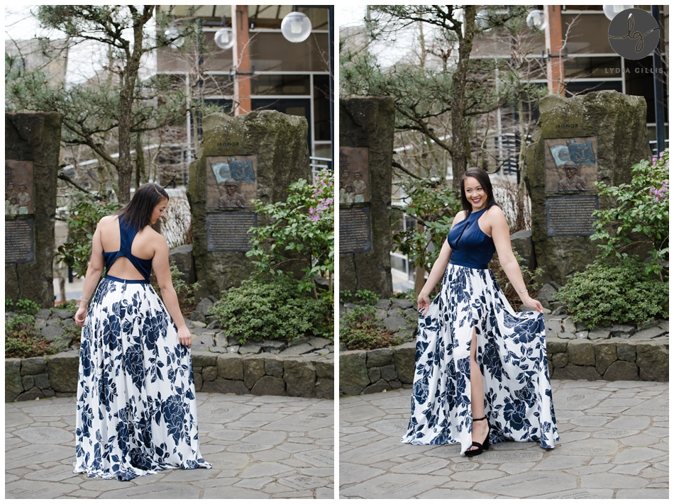 Blue elegant prom dress