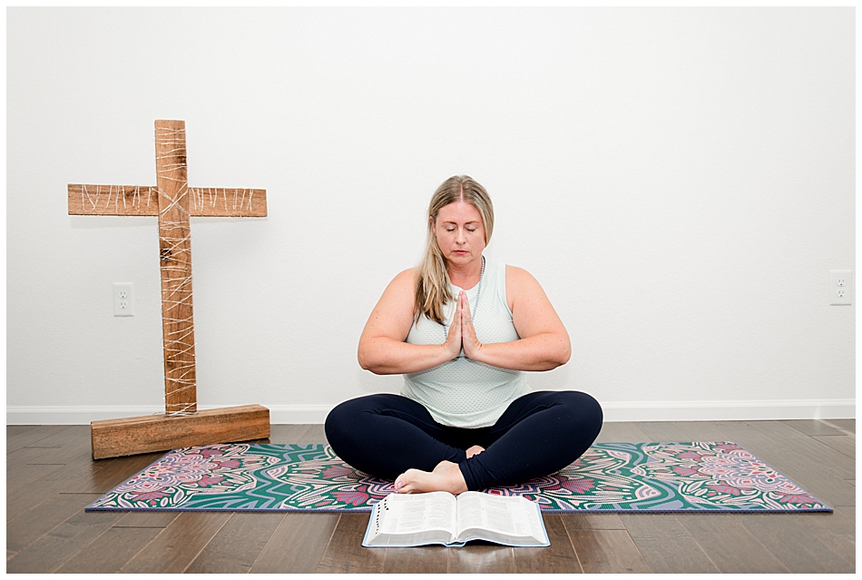 Christian Yoga Instructor Meditating
